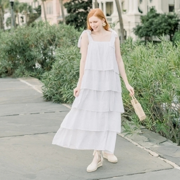 NWT VICTORIA DUNN WHITE EYELET BENNET MAXI DRESS XL - Picture 4 of 9